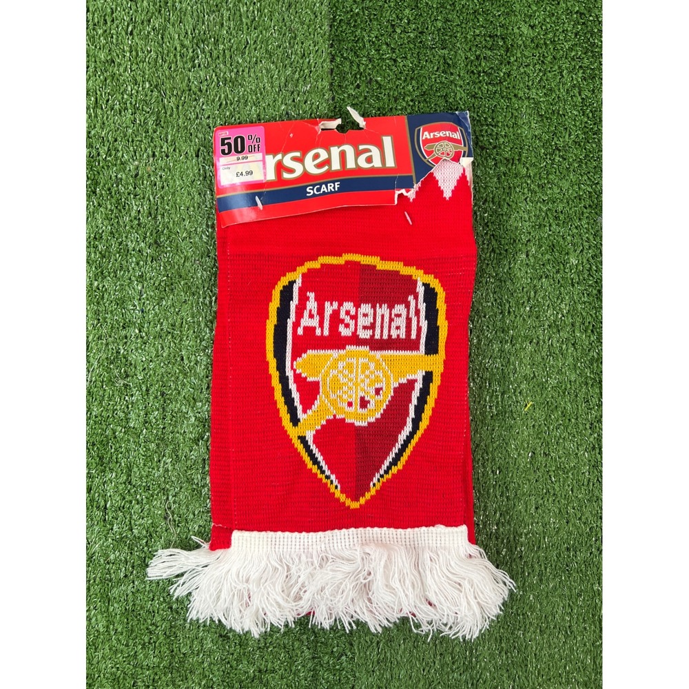 Arsenal FC Official Licensed Knit Fan Scarf Red White Crest Fringe Home Win UK